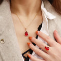 Trendy Lucky Jewelry Titanium Steel Chain Emerald Jade Pendant Necklace Iced Out Cz Jade Stone Gourd Pendant Necklace