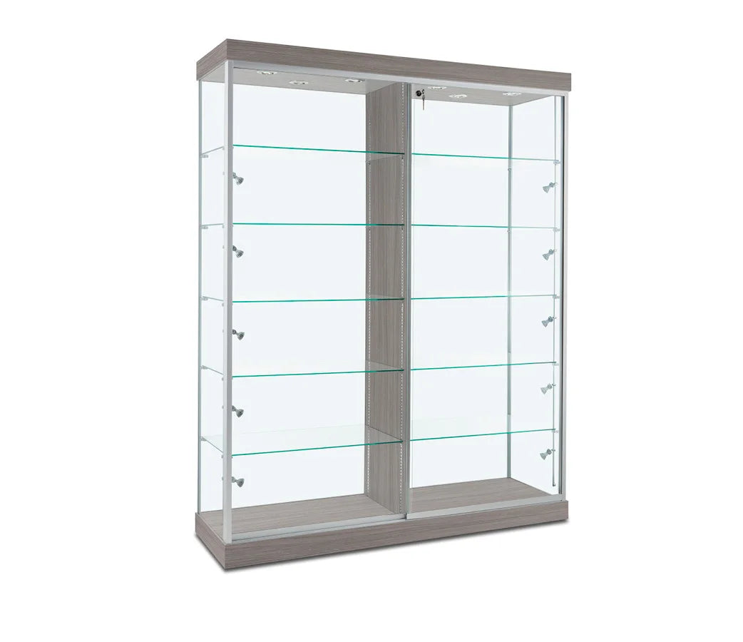Factory Sale LED Light Display Cabinet Tempered Glass Back with Premium Laminate Full Vision Glass Display Showcase
