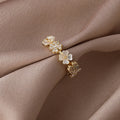 Anello Di Fiori Exquisite Shell Flower Ring Temperament Sweet Simple Opening Women's Jewelry Flower Ring