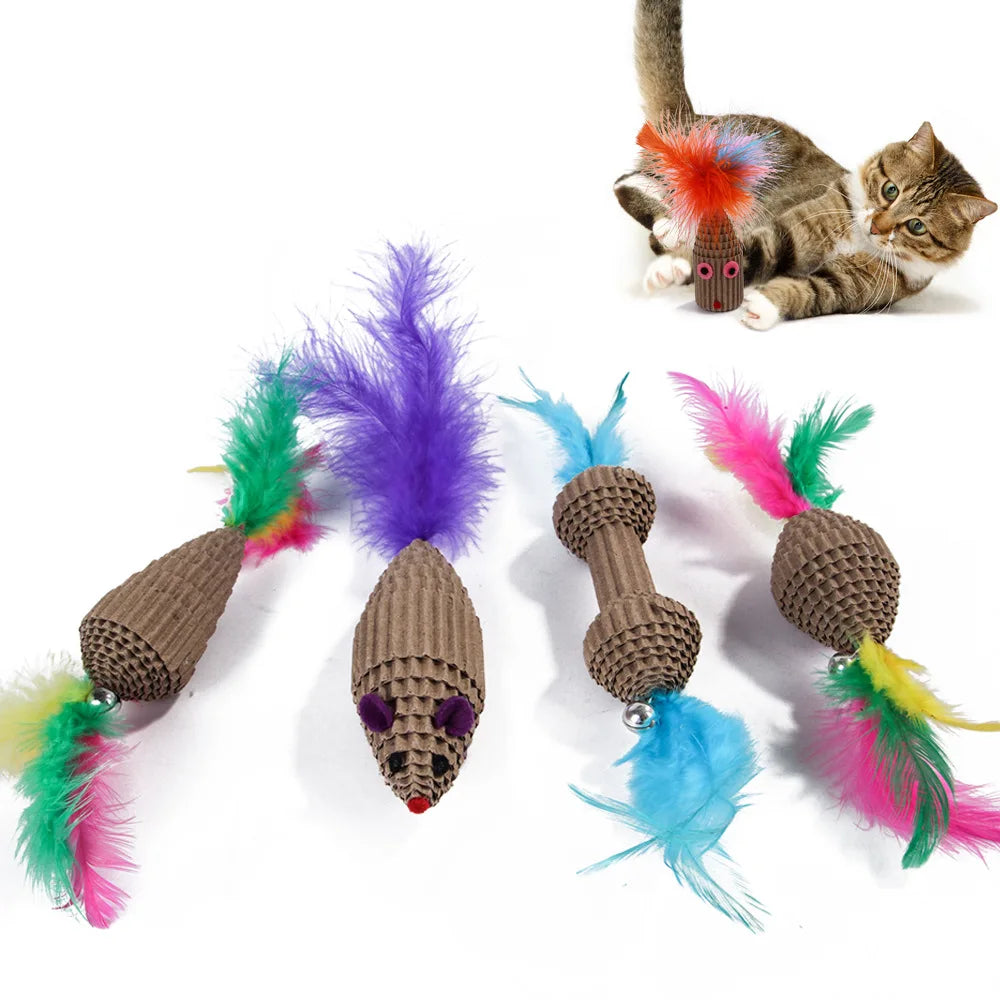 Cheap Wholesale Cat Mouse Toy with Feather