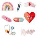 Cute Cartoon Handmade Embroidery Applique Iron on Patches Nurse Cap Stethoscope Syringe Patches