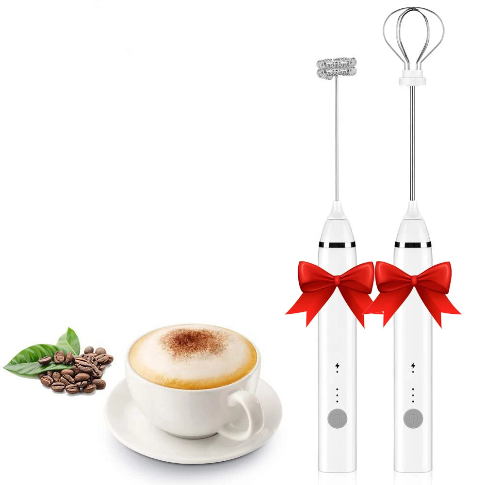 Nice Price USB Rechargeable with 3 Stainless Whisks Milk Frother