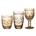 Vintage Goblet Glasses Red Wine Glasses Colorful Wine Glasses Lead Free Chrome Free 240-370ml Capacity Minimalist Style