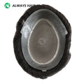 6x8 Fine Mono PU Base Hand Made Natural Wave 130% Density Indian Human Hair Prosthesis Hair Patch for Men 6inches Length