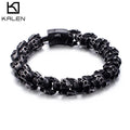 KALEN Stainless Steel Matte Big Skeleton Men Bracelet