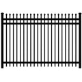 Huawo Custom Heavy-Duty 3-Rail Corrugated Wrought Iron Galvanized Steel Fence Panel Powder Coated 5/8 Picket 6ft Modern