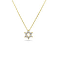 Jewish Religious Jewelry 14k Gold Plated 925 Sterling Silver Star of David Crystal Pendant Necklace