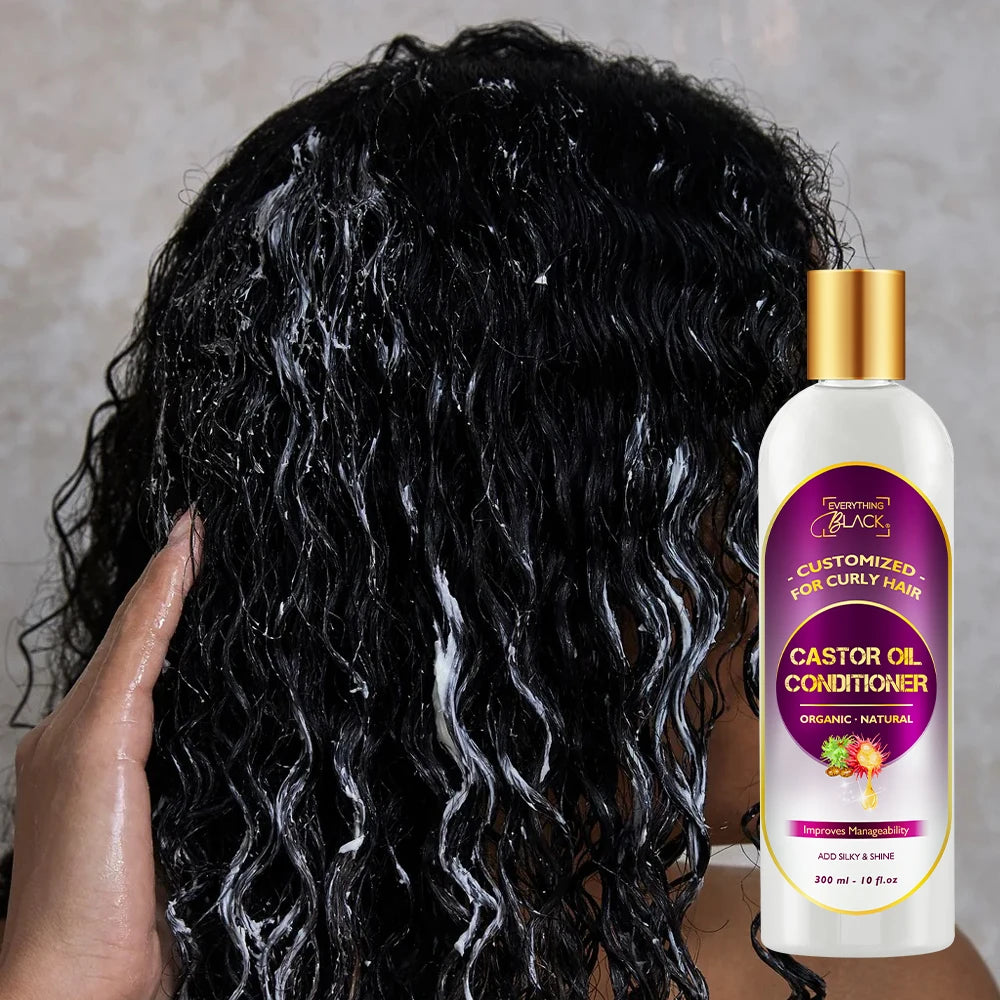 SLAYING LOLLI Private Label Castor Oil Shea Butter Jojoba Oil Deep Curly Hair Conditioner for extra Dry 4C Hair