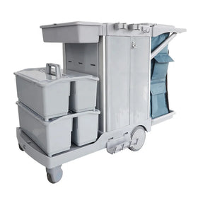 S85 Heavy Duty Plastic Down Press 25l Mini Kentucky Cleaning Mopping Trolley with Mop Bucket and Wringer and Nylon Bag