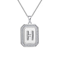 Hip Hop Style Custom H Letter Rhinestone Necklace Pendant 925 Sterling Silver Chain Zircon Punk Statement Jewelry for Men Women