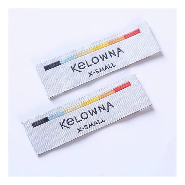 China Supplier Good Selling Customized Luxury White Woven Neck Labels for Clothing-Soft Satin Damask Sustainable Washable End