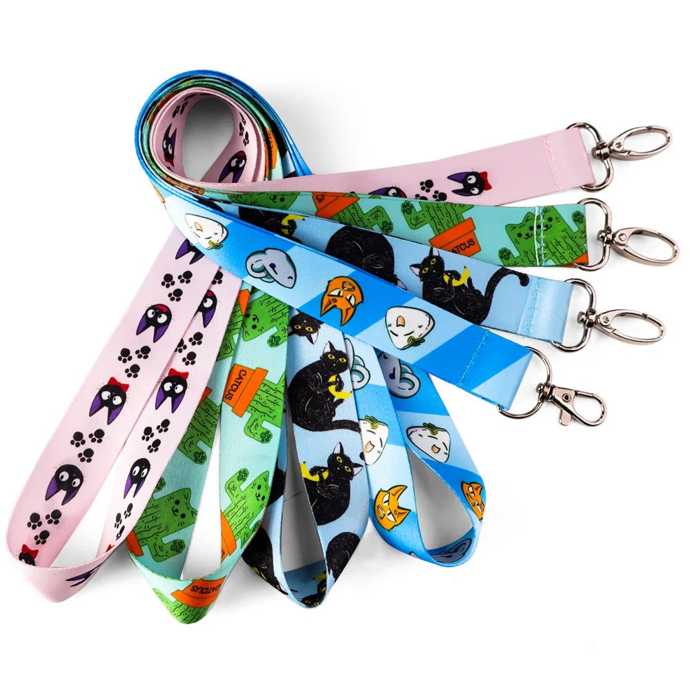 Custom Sublimation Anime Promotional Nylon Polyester Printing Lanyard Keychain With logo Custom and Id Badge Holder
