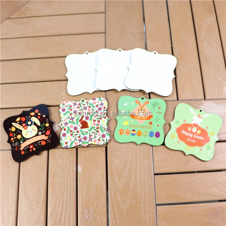 MDFSUB in Stock Xmas Tree Decoration Hanging Ornament Blanks Sublimation Mdf Ornament Christmas Mdf Sublimation Blank Ornament