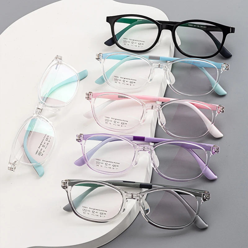 Manufacture Wholesale Model Children Unisex Anti Blue Light Blocking Rubber Kids Eyeglasses Optical Frames