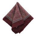 Premium Men Handkerchief Novelty Geometric Floral Fashion Custom Print Burgundy Wholesale 100% Silk Hand Rolled Pocket Square