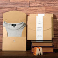 Eco-Friendly Recycled Kraft Paper Custom T-Shirt Packaging Box with Envelope Style Custom Brand Sleeve Matt Lamination Printing