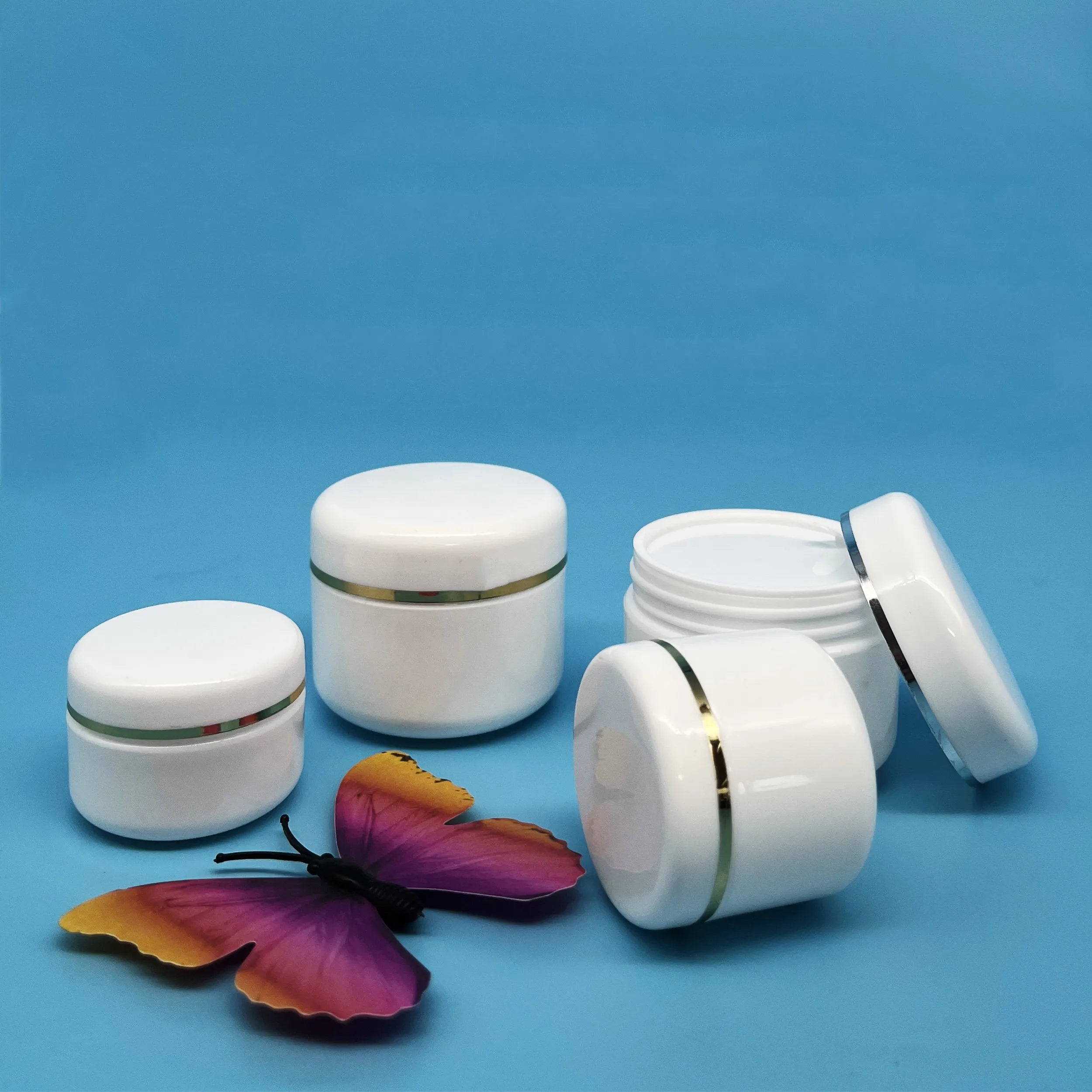 Wholesale Luxury Cosmetic White 15g 30g 50g 100g 150g 200g 250g PP Plastic Eye Cream Jar for Skin Care Cream Stock