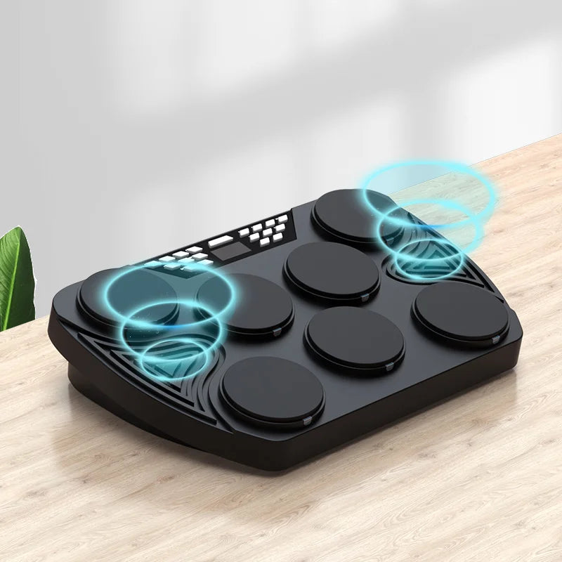 Konix New Product Digital Drum with Smart Light Built-in Battery Electronic Velocity-sensitive Drum Pad