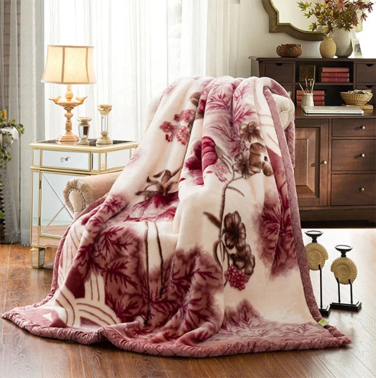 Wholesale Super Soft Warm Raschel Blanket Throw Plush Throw Quilt Cheap Price