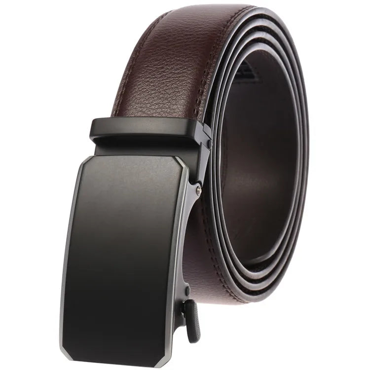 Wholesale Customized Package Leather Belt With Sliding Men Automatic Buckle Belt