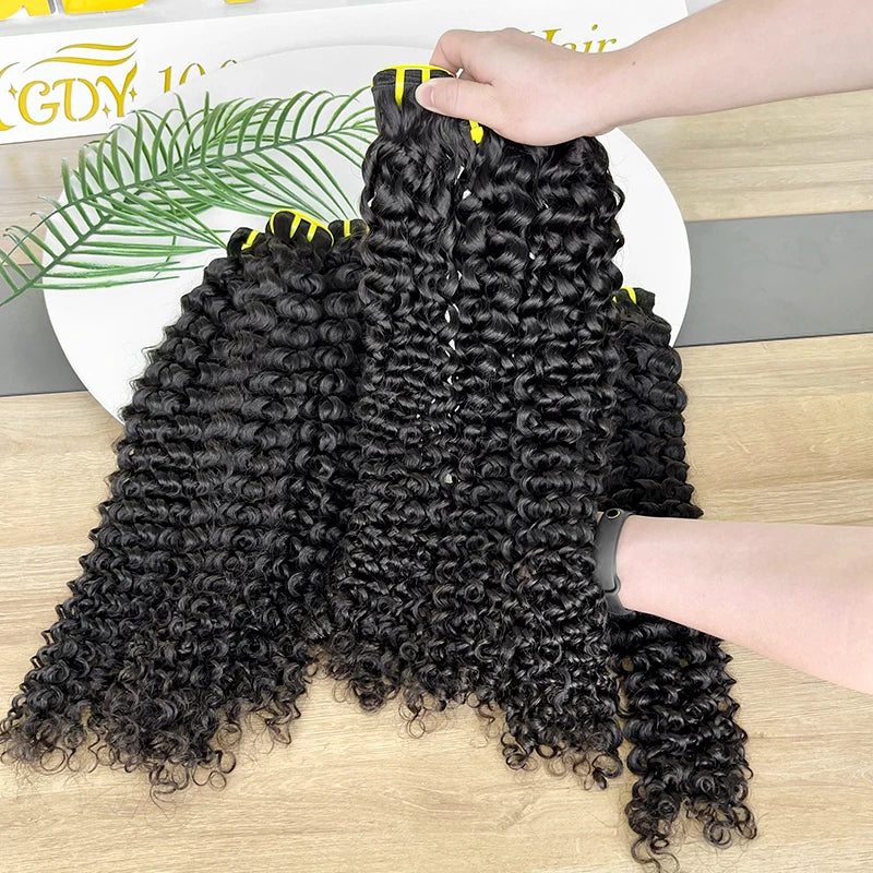Cheap Cambodian Human Hair Extensions 100% Raw Virgin Wholesale Double Drawn Deep Curly Weft Hair Bundles