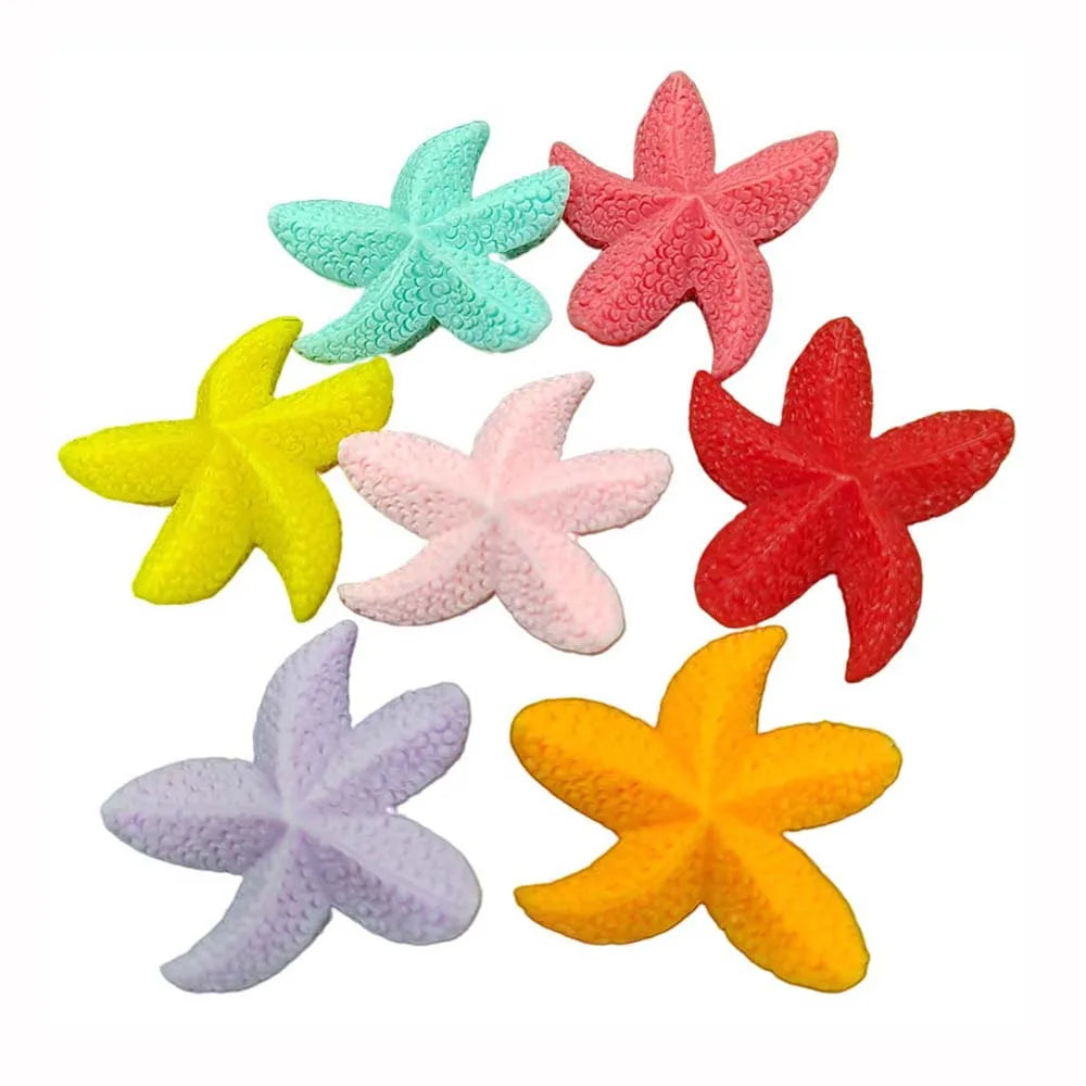 100PCS Resin Ocean Star Starfish Ornament Mini Flatback Crafts Miniatures Fairy Garden Decor Fish Tank Accessories
