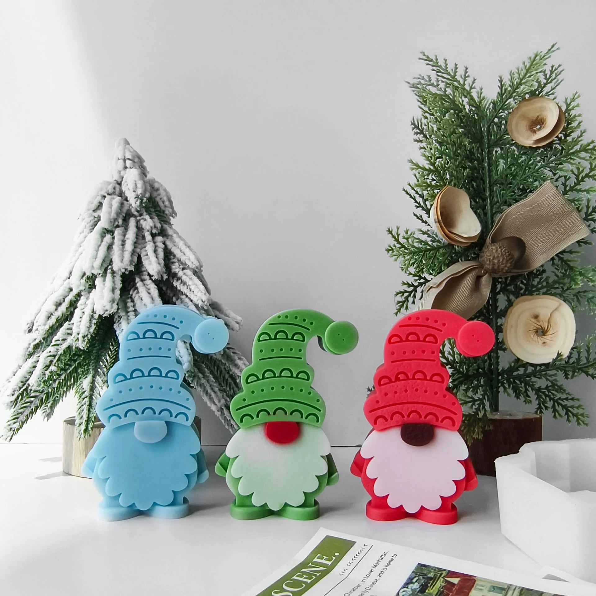 Diy Christmas Elf Aromatherapy Candle Silicone Molds Christmas Dwarf Candle Plaster Ornaments Mould