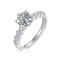 1CT Moissanite Ring  Designer 925 Sterling Silver Marriage Ring Heart Luxury Women's Wedding Ring Mossanite Jewelry