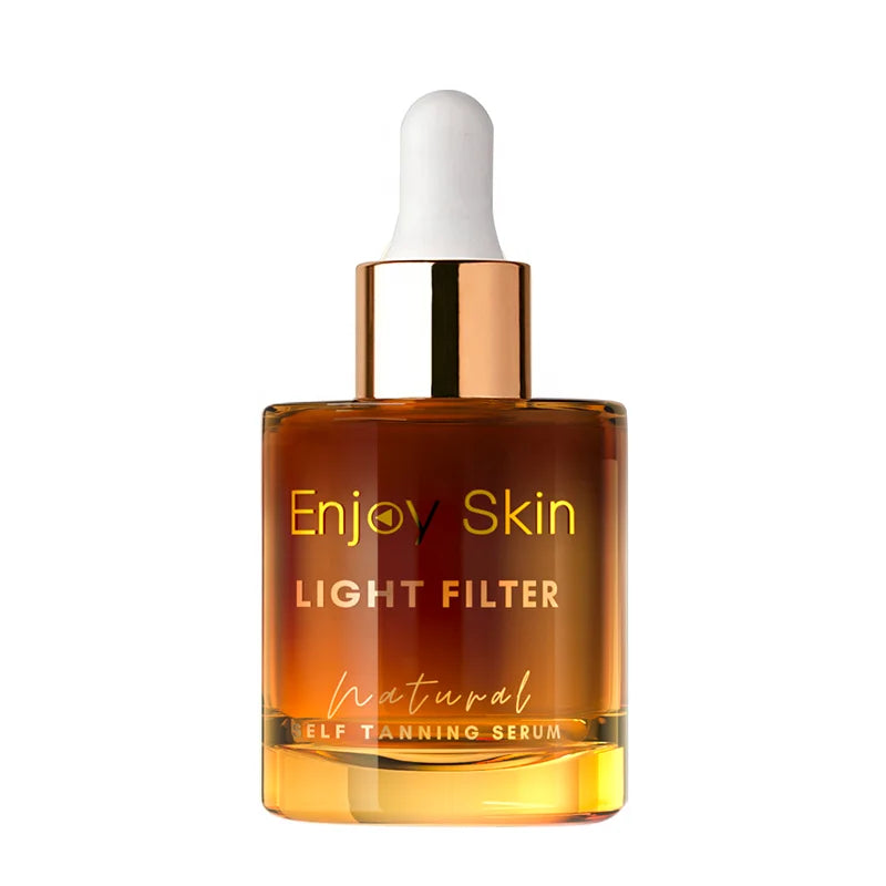 Enjoy Skin Natural Self Tan Drops Tanning Serum Vitamin C Accelerator for Dark Face and Body Targets Lips Legs Arms