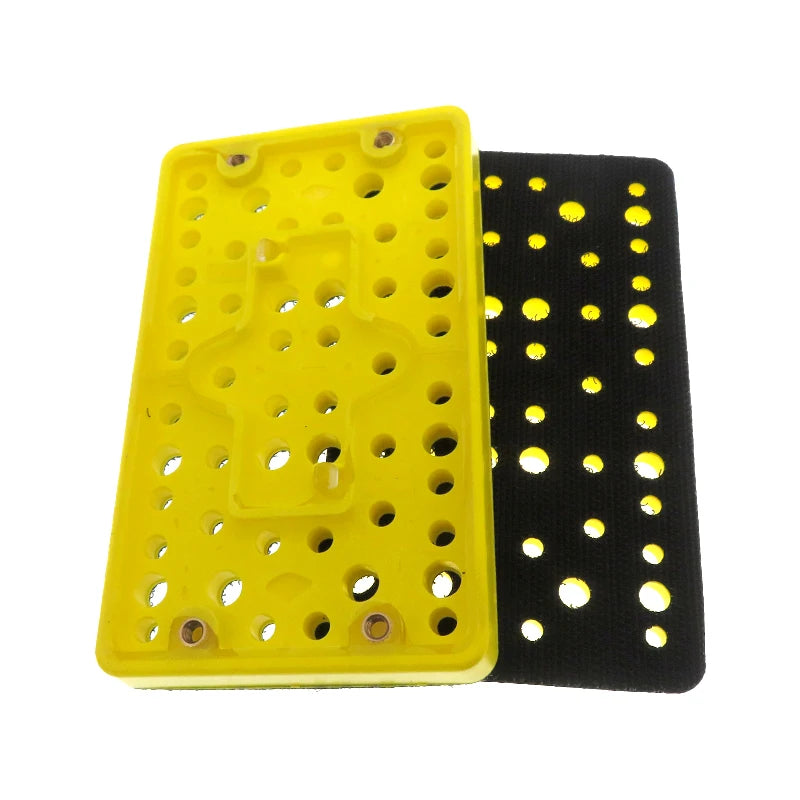 80*133mm 54 Holes 4 Bolts Hook Loop Dust Free Rectangle Backup Sanding Plate Backing Pad for Abrasive Tools Polishing Grinding