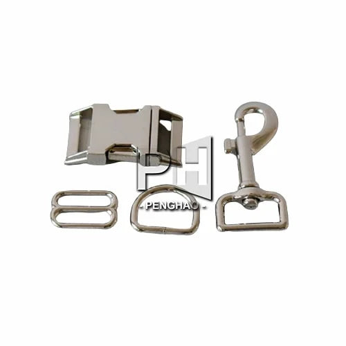 25mm Metal D Ring Belt Straps Slider Breakaway Side Release Buckle DIY Dog Collar Leash Set Metal Accessories
