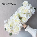 Artificial Flower Wall Panels White Rose Hydrangea Flower Wall Mat Screen Trellis Privacy Hedge for Home Wedding Backdrop Party