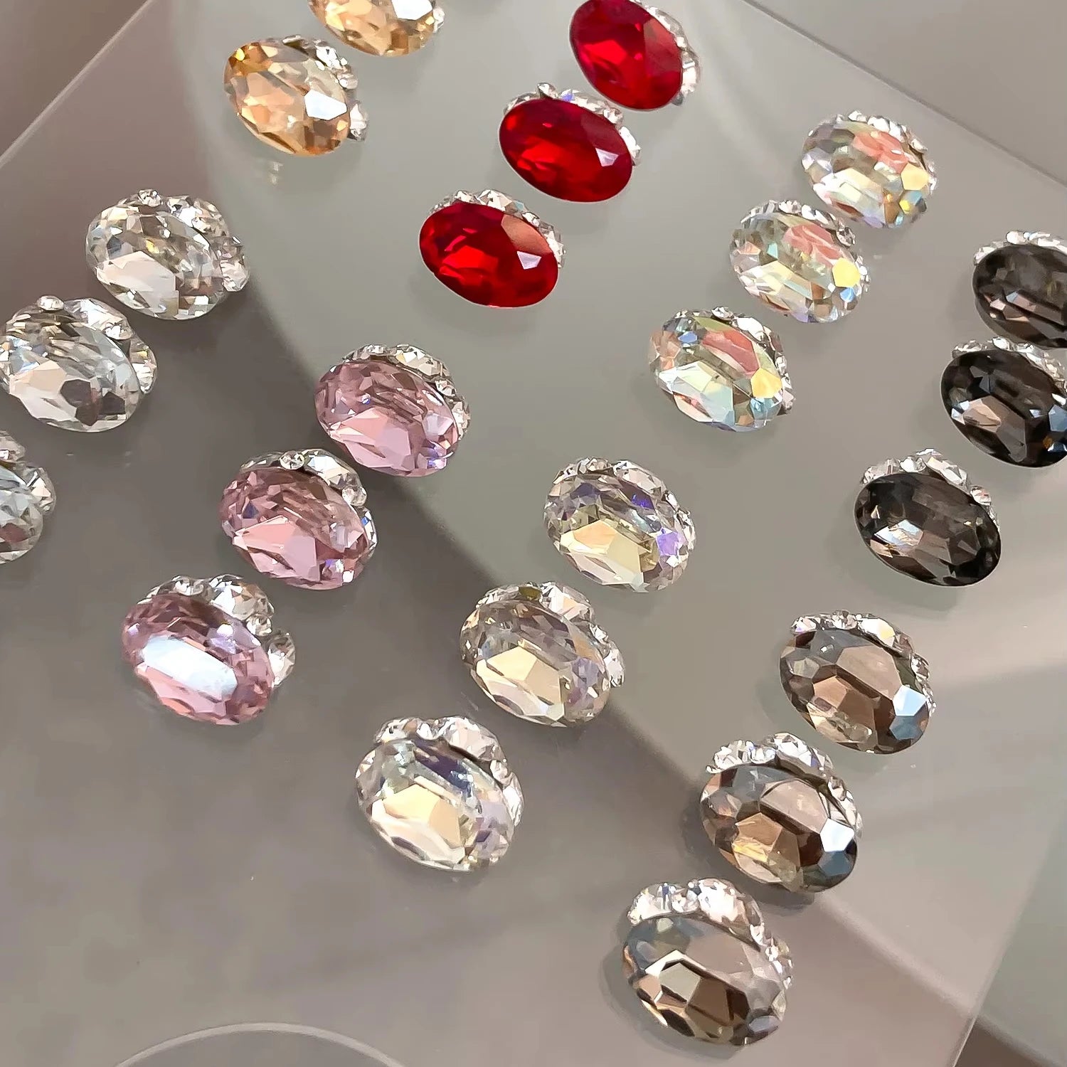 Handmade 3D Nail Accessories Stacked Diamond Net Red Water Drop Aurora Sparkling White Diamond Luxury Summer Zircon Jewelry