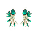 Kaimei 2025 Earring Fashion Jewelry Korean Minimalist Design Hollow Geometric Earring Colored Diamond Gold Stud Wing Earrings