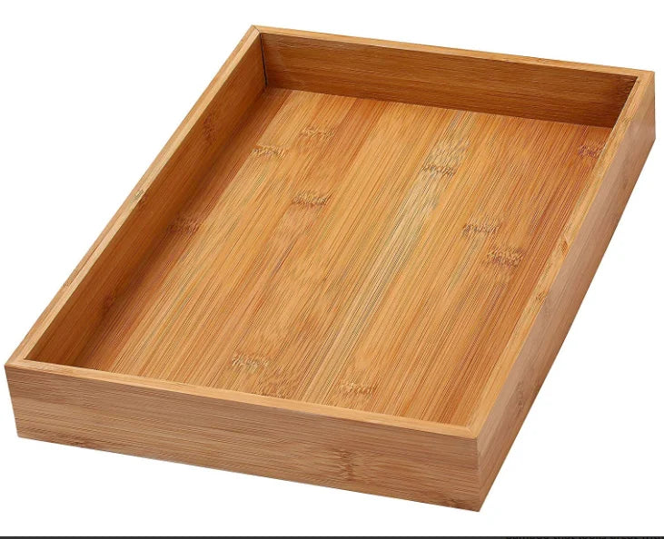 Home Decor Table Top Bamboo Kitchen Storage Cabinet Drawer Organizer Stackable Tray