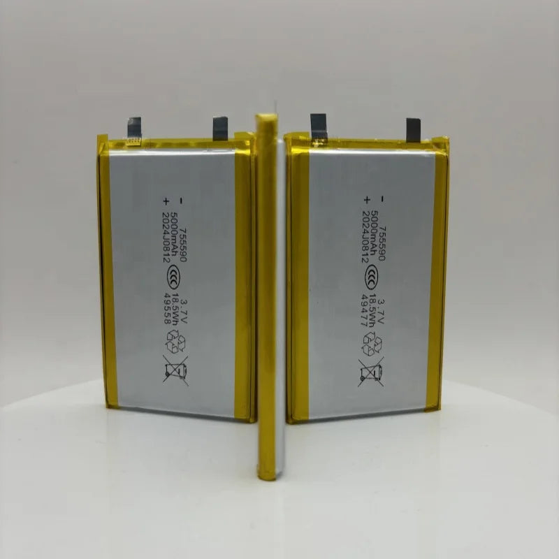 Wholesale Powerbank 755590 Polymer Battery 3.7V 5000mAh Large Capacity Rechargeable Lithium Lipo Battery With PCB and Wires