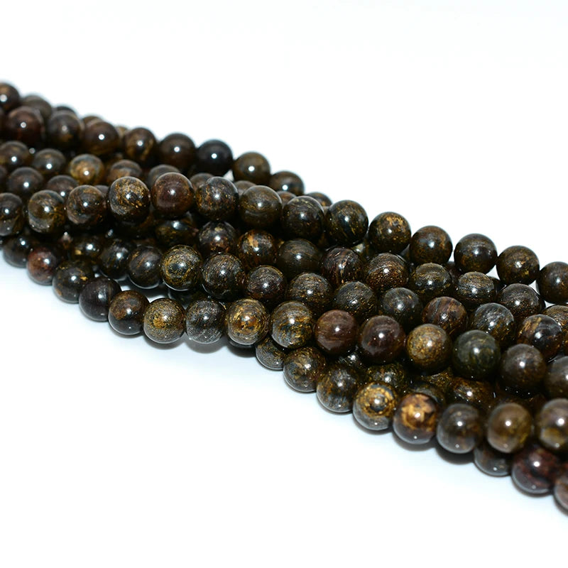 Wholesale Natural Bronze Stone Loose Gemstone Beads 4/6/8/10/12mm Round Handmade Beads in Multi-Color for DIY Jewelry