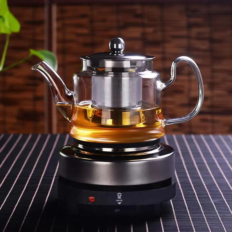 Wholesale Heat Resistant Handmade Borosilicate Glass Teapot with Glass/stainless Steel Infuser