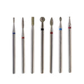 3/32 Ball/Flame/Bullet/Round Top/Cylindrical Shape Russian Rainbow Clean Cuticle Polishing Burr Safety Diamond Nail Drill Bits