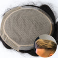Natural Black 7x9 7x10 8x10 Inch Men Toupee Replacement System Silk Top Male Human Hair
