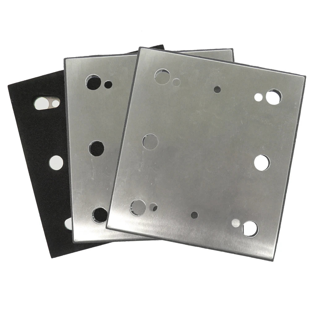 100*110mm 6 Holes Square Sander Backing Pad Replacement Aluminum EVA Sanding Backing Plate for Polishing Grinding