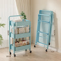 Blue Mobile Foldable Metal Iron Modern Commercial Hair Salon Storage Rack Multi-Layer Living Room Hotel Bedroom Kitchen