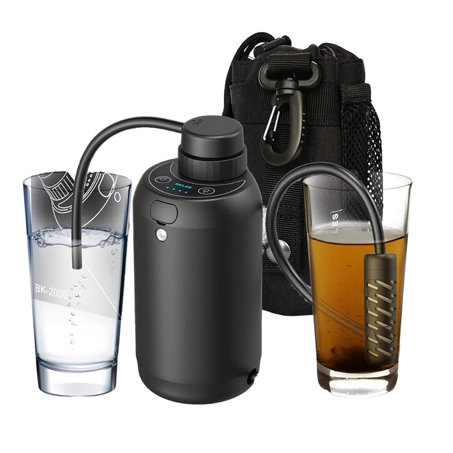 Portable Electric Water Purifier for Outdoor Survival 700ml Per Minute 0.01 Microns Camping Trips Hiking Water Filters
