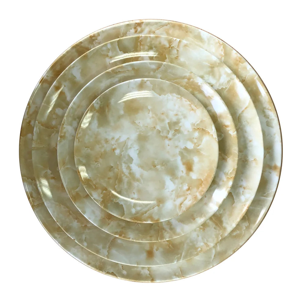 Fancy Green Marble  Bone China Dinner Dishes Porcelain Tableware for Event Home Decor