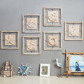 Eco-Friendly Mediterranean 3D Relief Painting HYJ14 Nautical Wooden Shells Wall Hanging Ornaments 30x30cm for Home Decoration