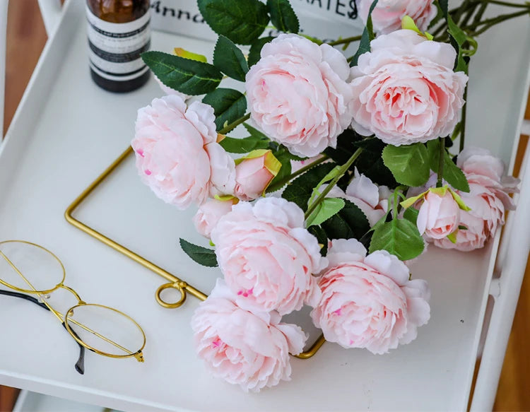 AF11103 Wholesale High Quality Artificial Silk Peony Flower bunch Real Touch for Wedding Home Party Decoration Table Centerpiece