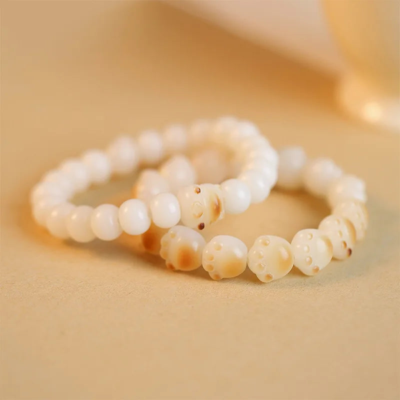 New Arrived Natural White Jade Bodhi Bracelet Charcoal Burned Cat Claw Lucky Colorful Cute Cat Claw Bracelet Bracelet