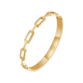 Latest 18K Gold Plated Stainless Steel Jewelry Crystal Zircon Geometry Design Cuff Bracelet for Women Party Bracelet B232356