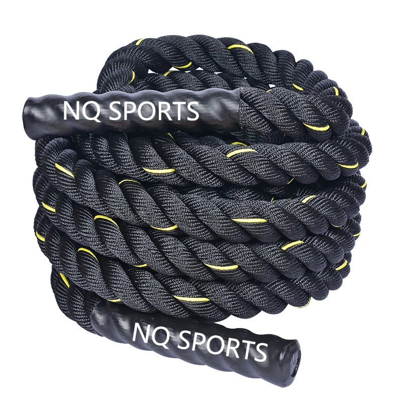 NQ SPORTS Battle Ropes 9M 38Mm With Handles Heavy Fitness 25Mm Skip Jump 12M 50Ft 20Ft for Fitness