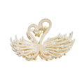 Metal Pearl Swan Hair Claw Large Luxury Hollow Hair Clips Alloy Swan Rhinestone Claw Hair Clip